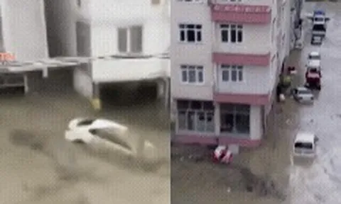 Video: Mưa lũ lịch sử “quét sạch mọi thứ” ở Thổ Nhĩ Kỳ, ô tô bị cuốn trôi trên đường như đồ chơi