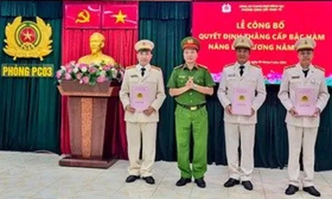 Thăng cấp bậc hàm, nâng bậc lương cho 73 cán bộ, chiến sĩ Công an Đồng Nai