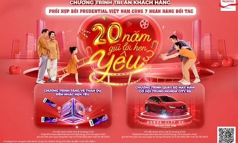 “20 Năm Giữ Lời Hẹn Yêu”: Chương trình tri ân khách hàng tham gia bảo hiểm qua Kênh Hợp tác Ngân hàng, Prudential Việt Nam
